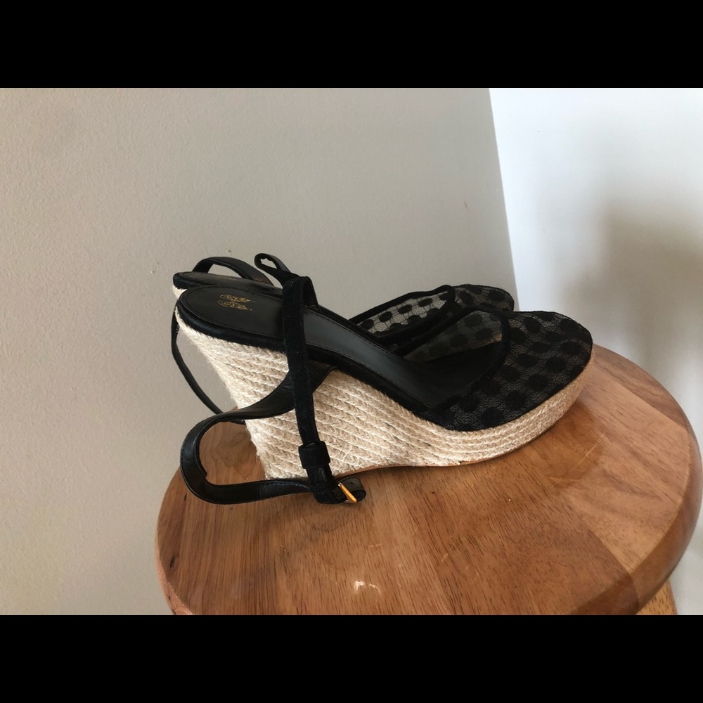 Cloth Black Wedges